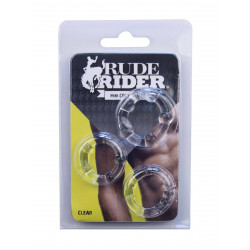 Rude Rider Mini Cock Rings Clear (3-Ring-Set) (T6262)