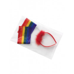 Rainbow Hair Bow w. Flags / Haarreif mit Flaggen (T6320)