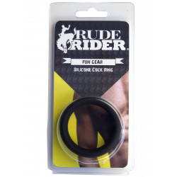 Rude Rider Silicone Cock Ring Black (T6256)