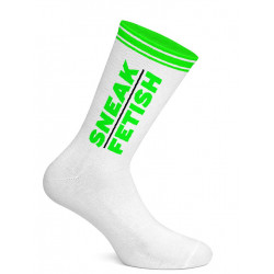 Sneak Freaxx Sneak Fetish Socks White Neon Green One Size (T7196)