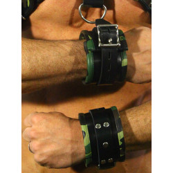 RudeRider Wrist Cuffs with Padding Leather Camo (Set of 2) One Size (T7357)