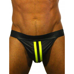 Rude Rider Zip Jockstrap Leather Black/Yellow (T7316)