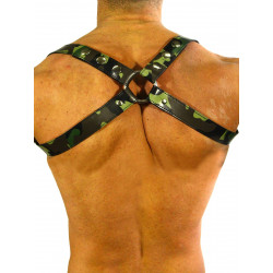 Rude Rider Shoulder X-Back Harness Leather Camo/Chrome (T7356)