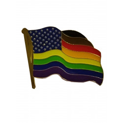 Pin Pride Waving Flag with Stars (T7749)