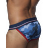 Addicted Camo Mesh Push Up Brief Underwear Blue (T7882)