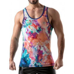 ToF Paris Tie Dye Tank Top Blue (T8184)