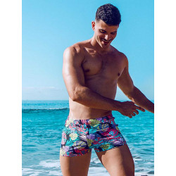 2Eros Print Bondi Bar Beach Swim Trunks V60 Monstera Black (Series 2) (T8917)