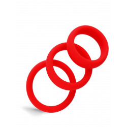 Rude Rider Silicone 3-Ring-Set Red (T9133)
