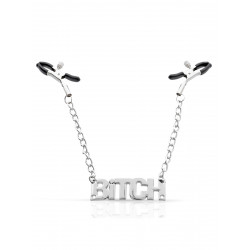 Rude Rider Bitch Nipple Clamps Metal/PVC (T9043)