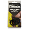 Rude Rider Penis Head Glans Ring with Ball 4-Set Silicone Black (T7641)