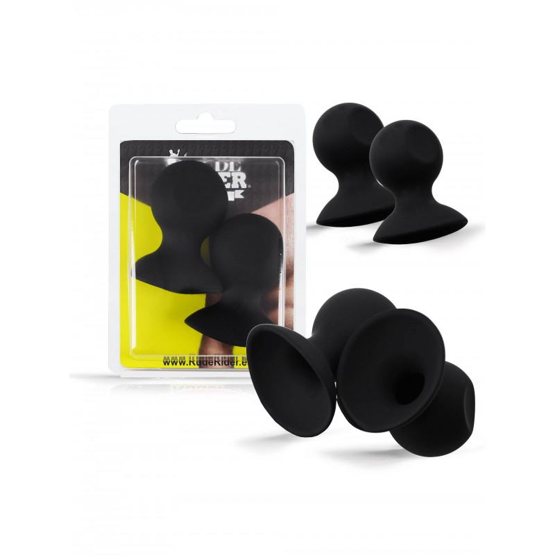 Rude Rider Large Nipple-Sucker 2-Set Black | In Stock @ Toys4You.store