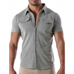 ToF Paris Pique Cotton Shirt Heather Grey (T9468)