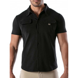 ToF Paris Pique Cotton Shirt Black (T9465)