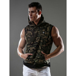 ToF Paris Army Sleeveless Hoodie (T9461)