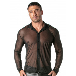 ToF Paris Mesh Long Sleeve Shirt Black (T9606)