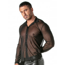 ToF Paris Mesh Long Sleeve Shirt Black (T9606)