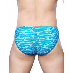 2Eros V20 Print Swim Brief Swimwear Manrope Blue (T9748)