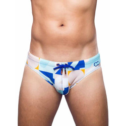 2Eros Print Swim Briefs V10 Insignia Turquoise (T9769)