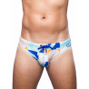 2Eros Print Swim Briefs V10 Insignia Turquoise (T9769)