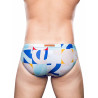 2Eros Print Swim Briefs V10 Insignia Turquoise (T9769)