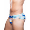 2Eros Print Swim Briefs V10 Insignia Turquoise (T9769)