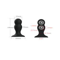 Rude Rider Sparkling Anal Plug Small Black (T9221)