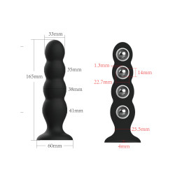 Rude Rider Sparkling Anal Plug Large Black (T9222)