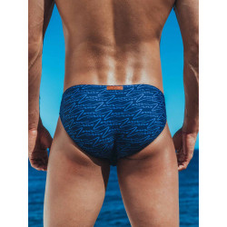2Eros V20 Signature Print Swim Brief Navy (T11104)