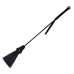 Rouge Tasselled Leather Riding Crop Black (T11335)