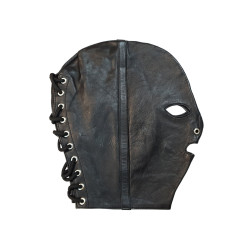 Rouge Leather Mask with Stripe Black (T11421)