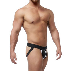 Mister B Neoprene Jockstrap Black/White (T7029)