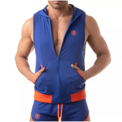 ToF Paris Mesh Sleeveless Hoodie Royal Blue (T11947)