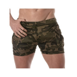 ToF Paris Army Overall Cargo Shorts Khaki (T12057)