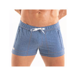 ToF Paris Denim Zipped Swim Shorts Blue (T12203)