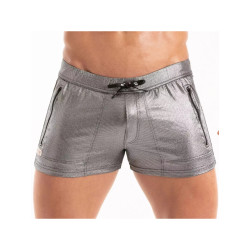 ToF Paris Metal Zipped Swim Shorts Silver (T12208)