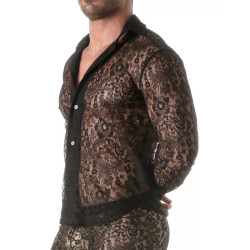 ToF Paris Lace Long Sleeves Shirt Black (T12137)