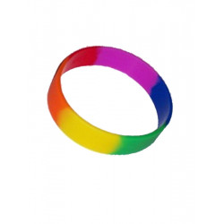 Gay Pride Rainbow Bracelet Silicone 2.5 inch (T0137)