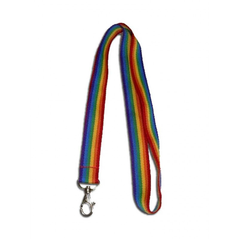 Rainbow Gay Pride Lanyard / Key Chain Long with Buckle (T0144)
