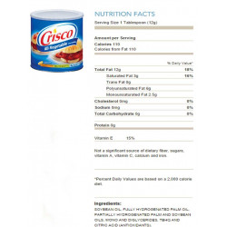 Crisco Shortening All Vegetable 1lb. / 453 g (E14002)